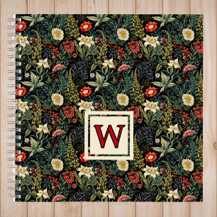 Diario de balas de flores vintage rojas y lirios b