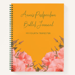 Diario de balas floral amarillo personalizado para