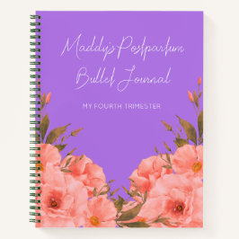 Diario de balas personalizado de flores púrpura pa