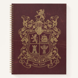 Diario de blasón heráldico vintage y escudo noble