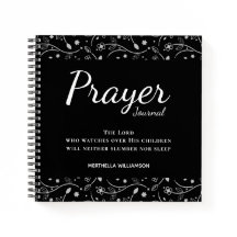 Diario de bonito floral negro personalizado