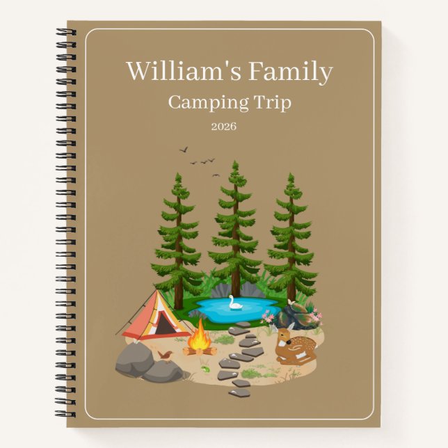 Diario de Camping con Ilustración de Camping (Anverso)
