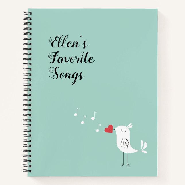 Diario de canciones favoritas de personalizable (Anverso)