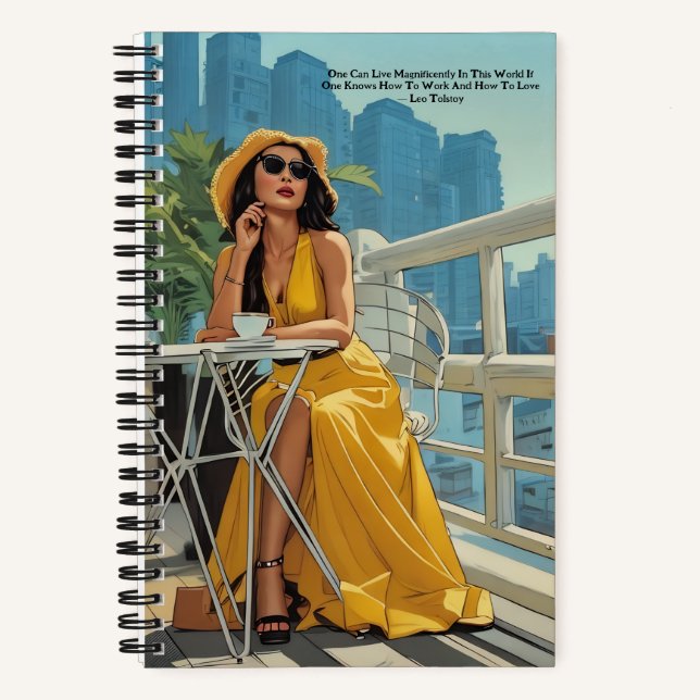 Diario De Citas León Tolstoy Vestido Amarillo Cuto (Anverso)