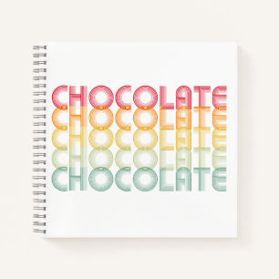Diario de color de arcoiris de chocolate retro
