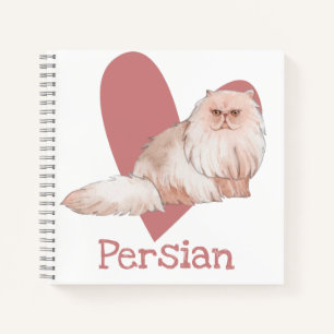 Diario de Corazón Rosa Gato persa acuarela Kitty