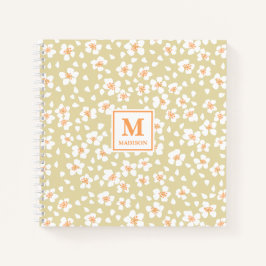 Diario de Cuaderno de Monograma Floral