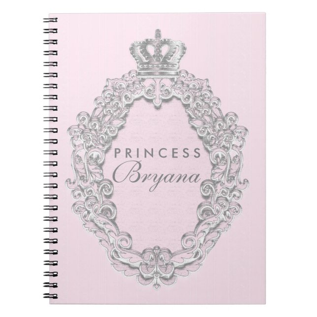 Diario de cuaderno de princesa rosa vintage de cue (Frente)