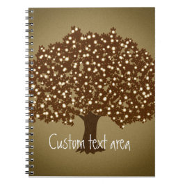 Diario de cuaderno rústico de árbol iluminado vint