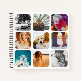 Diario de cubierta dura blanca de 18 Collages de f