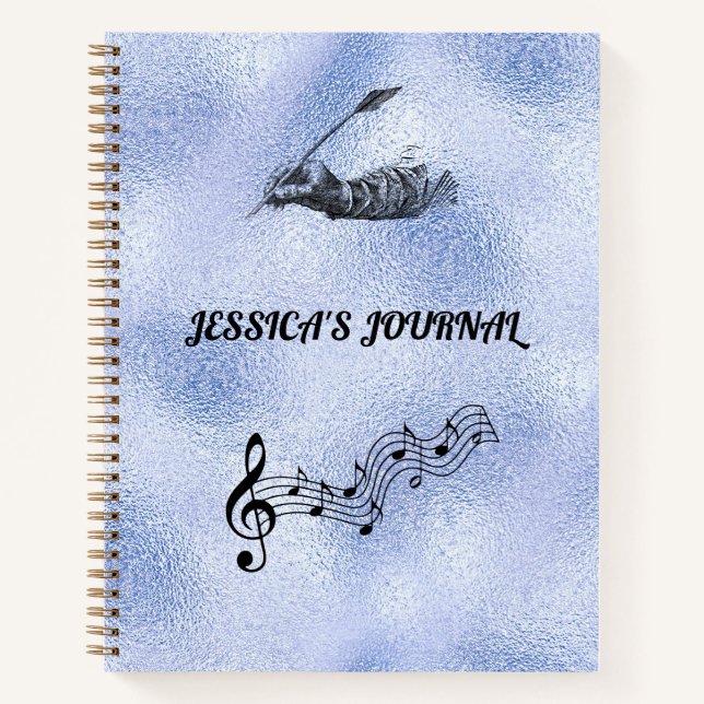 Diario de cubierta dura de estilo antiguo "Quill P (Anverso)