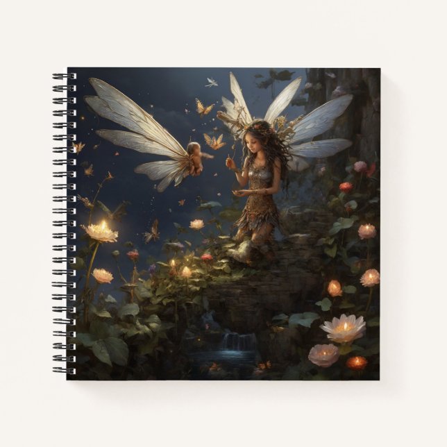 Diario de cubierta dura de hadas y luciérnagas (Anverso)