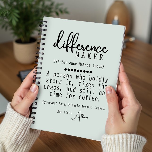 Diario de Definición de Hacedor de Diferencias Per (personalized journal gift for her or him, teacher, friends, and besties)