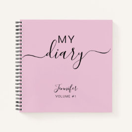 Diario de Diario Personalizado Girly Pink Su Nombr