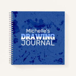 Diario de dibujo de nombre azul