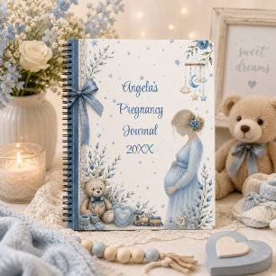 Diario de Embarazo Elegante Oso de Peluche Floral 
