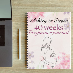 Diario de embarazo floral recuerdo para nueva mamá