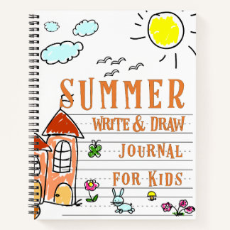Diario de escritura y dibujo de verano para niños