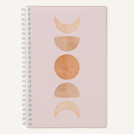 Diario de Fases Moon de Boho Rosa y Oro