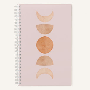 Diario de Fases Moon de Boho Rosa y Oro