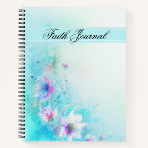 Diario de Fe Floral Turquesa de Acuarela