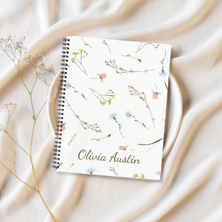 Diario de Flor Silvestre Etérea Personalizado Mini
