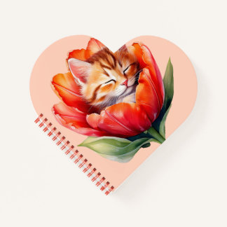 Diario de gato lindo - bloc de notas de espiral en