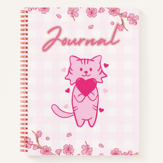 Diario de gato rosado 🌸 😺 ✨ 🍓 (Anverso)