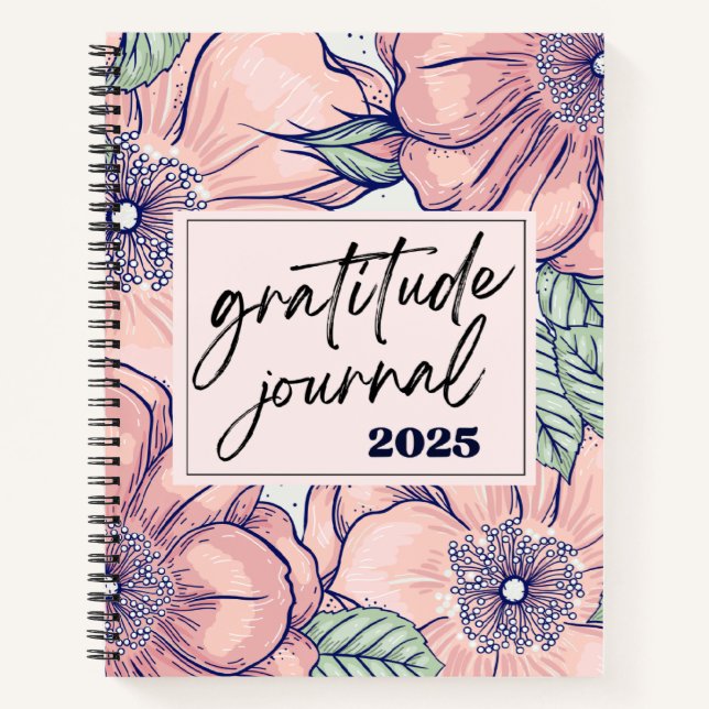 Diario de Gratitud 2025 de Floral Rosa (Anverso)