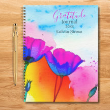 Diario de Gratitud Acuarela Floral Amapolas