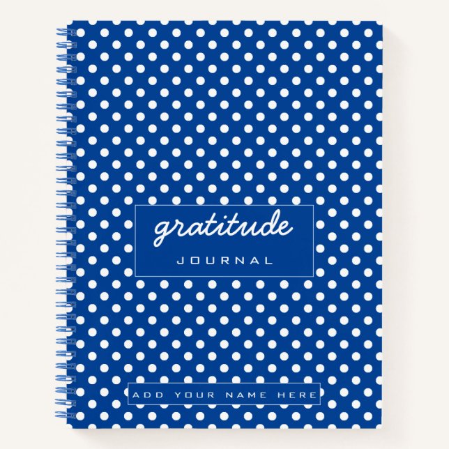 Diario de gratitud Blue Polka Dots (Anverso)