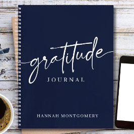 Diario de gratitud con letra de caligrafía moderna