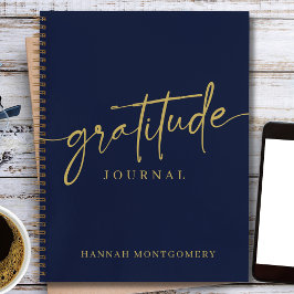 Diario de gratitud con letra de caligrafía moderna