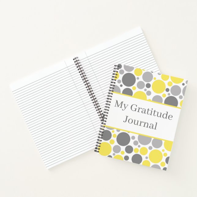 Diario de Gratitud de Burbujas Gris y Amarillo Mod (Interior)