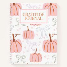 Diario de Gratitud de Calabazas Rosas y Lazos de O