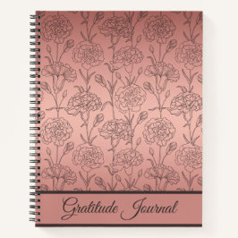 Diario de Gratitud de Clavel Dorado Rosa Elegante