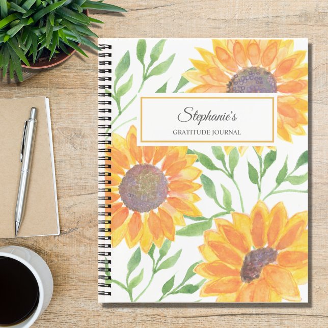 Diario de gratitud de girasol personalizado (Subido por el creador)