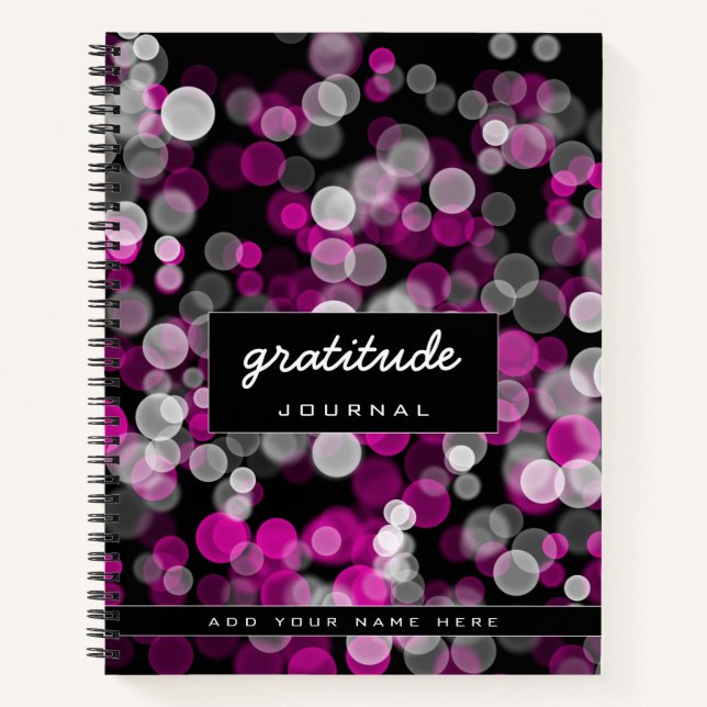 Diario de gratitud de la burbuja blanca rosa (Anverso)