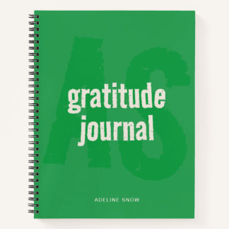Diario de Gratitud de Monograma y Nombre (Verde)