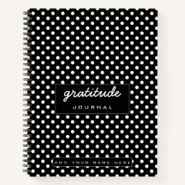 diario de gratitud de punto de polka negro