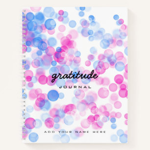 Diario de gratitud de puntos rosas azules