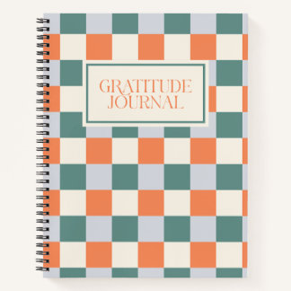 Diario de gratitud de tablero de ajedrez de otoño