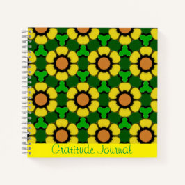 Diario De Gratitud Del Patrón De Girasol Brillante
