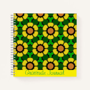 Diario De Gratitud Del Patrón De Girasol Brillante