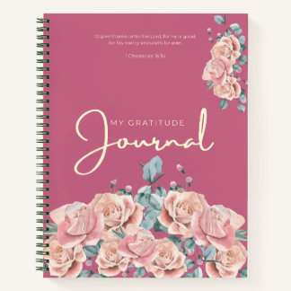 Diario de Gratitud | Diseño Floral Acuarela Rosa