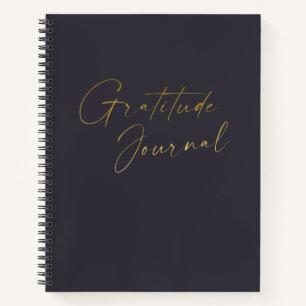 Diario de Gratitud en Azul Índigo Dorado