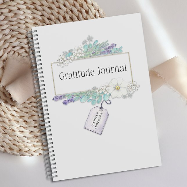 Diario de Gratitud Floral de Lavanda Personalizada (Subido por el creador)
