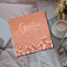Diario de gratitud floral de terracota