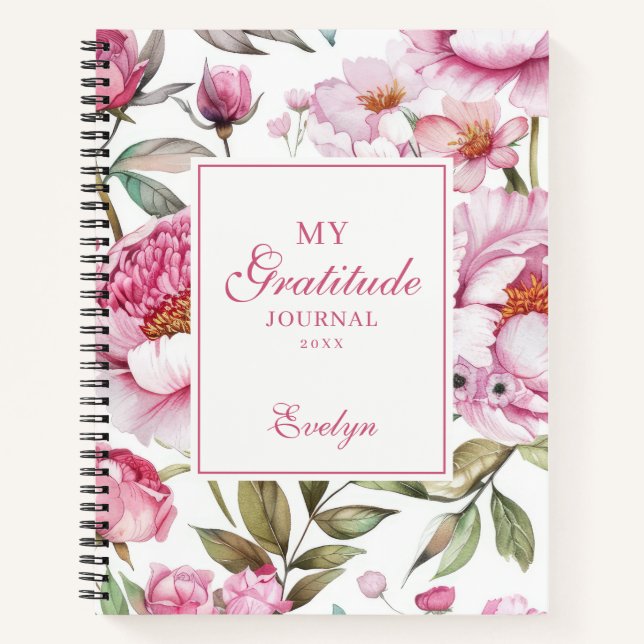 Diario de Gratitud Floral Rosa (Anverso)
