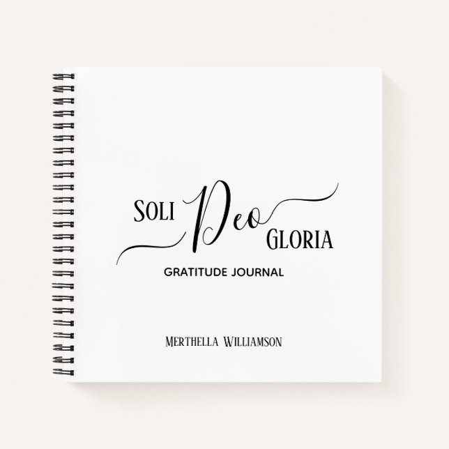 Diario de Gratitud Personalizada SOLI DEO GLORIA (Anverso)